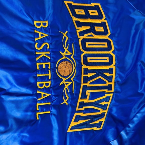 VTG Brooklyn Basketball 90s Lady Canes Varsity Bomber Jacket Sz XL Auburn Royal - Picture 15 of 15